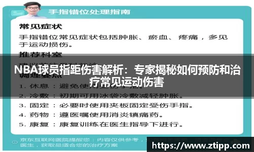 NBA球员指距伤害解析：专家揭秘如何预防和治疗常见运动伤害
